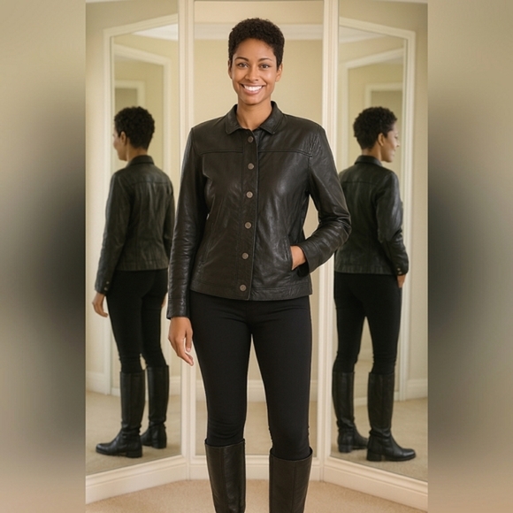 Vintage Y2K Italian Rider Moto Grunge Leather Retro Gray Cropped Shacket Jacket - Picture 1 of 9